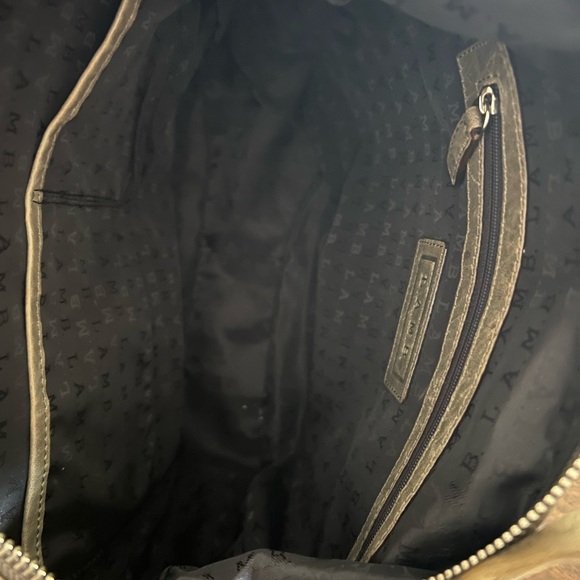 L.A.M.B Taupe Leather Saddle Hobo Purse Hand Bag - Picture 4 of 14